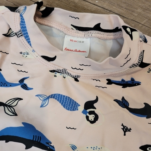 Hanna Andersson Kids Rash Gaurd Swim Shirt Size 3T - Picture 4 of 5